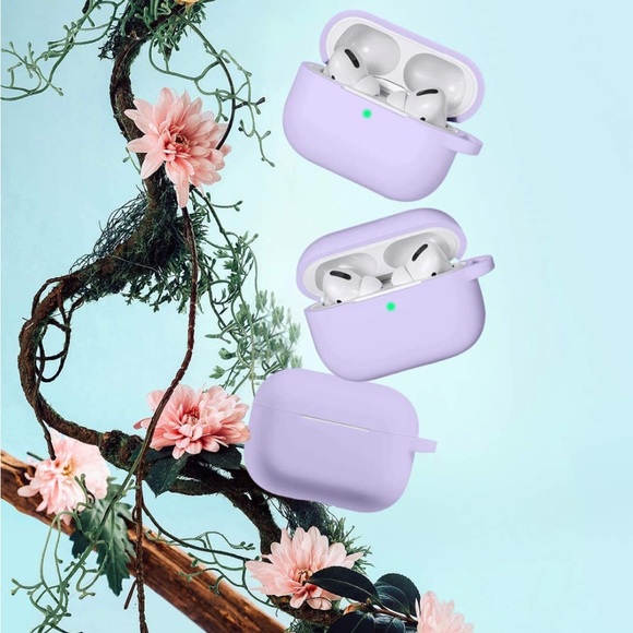 lilac purple silicon Apple AirPods Pro Protective Carrying Case - Picture 1 of 5